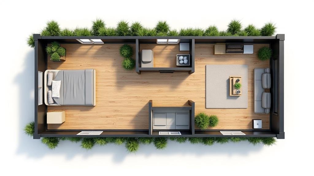 Ejemplo de casa prefabricada de 40 m²